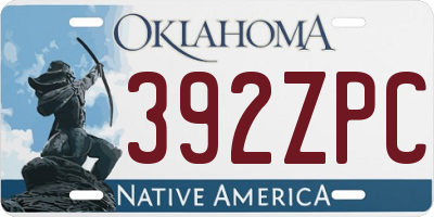 OK license plate 392ZPC