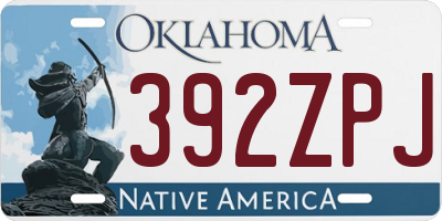 OK license plate 392ZPJ