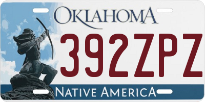 OK license plate 392ZPZ