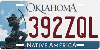 OK license plate 392ZQL