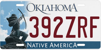 OK license plate 392ZRF