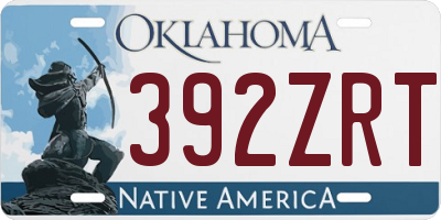 OK license plate 392ZRT