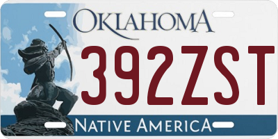 OK license plate 392ZST