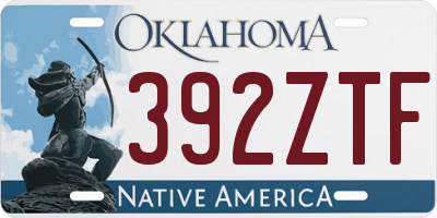 OK license plate 392ZTF