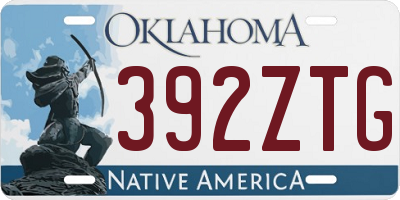 OK license plate 392ZTG