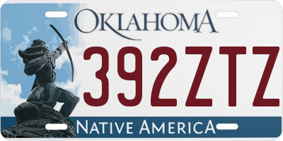 OK license plate 392ZTZ