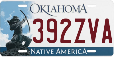 OK license plate 392ZVA