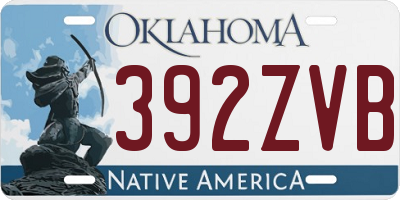 OK license plate 392ZVB