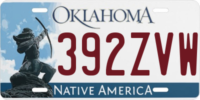 OK license plate 392ZVW