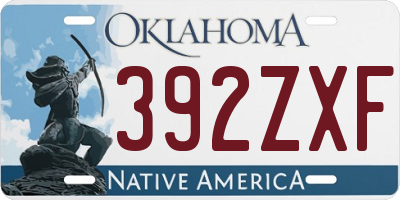 OK license plate 392ZXF