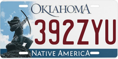 OK license plate 392ZYU