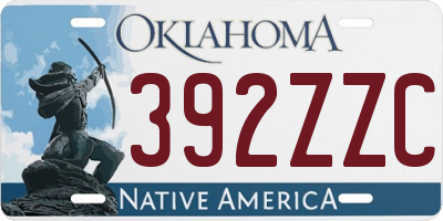 OK license plate 392ZZC