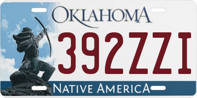 OK license plate 392ZZI