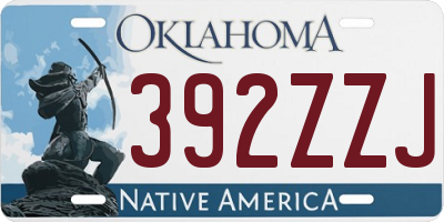 OK license plate 392ZZJ