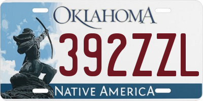 OK license plate 392ZZL