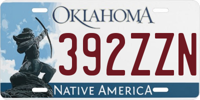 OK license plate 392ZZN