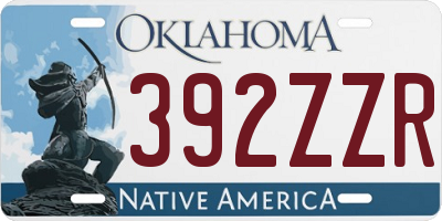 OK license plate 392ZZR