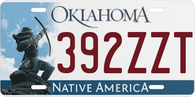 OK license plate 392ZZT