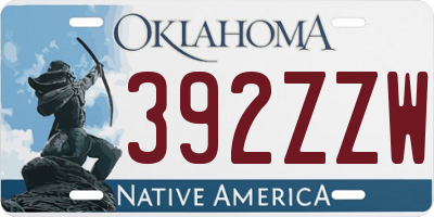 OK license plate 392ZZW