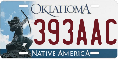 OK license plate 393AAC