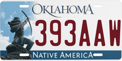 OK license plate 393AAW