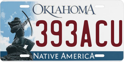 OK license plate 393ACU