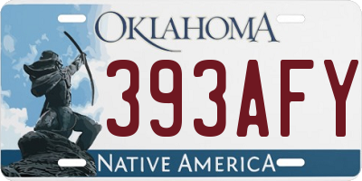 OK license plate 393AFY