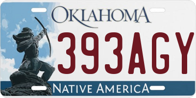 OK license plate 393AGY