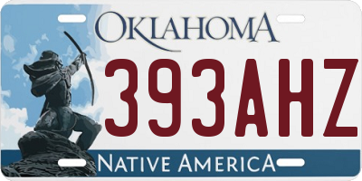 OK license plate 393AHZ