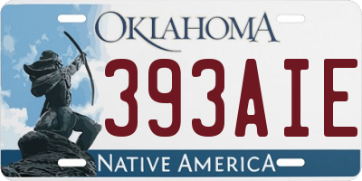 OK license plate 393AIE