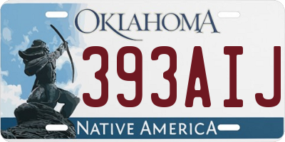 OK license plate 393AIJ
