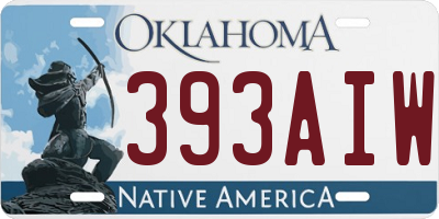 OK license plate 393AIW
