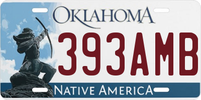 OK license plate 393AMB