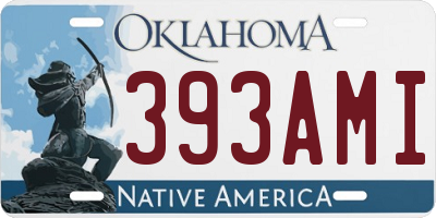 OK license plate 393AMI