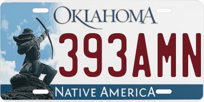 OK license plate 393AMN