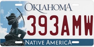 OK license plate 393AMW