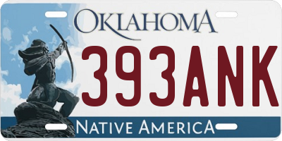 OK license plate 393ANK