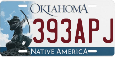 OK license plate 393APJ