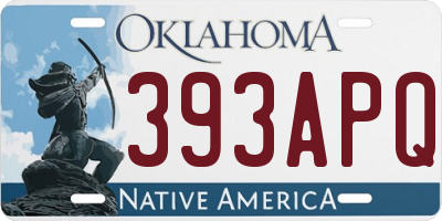 OK license plate 393APQ