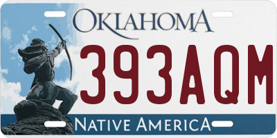 OK license plate 393AQM
