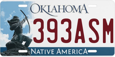 OK license plate 393ASM
