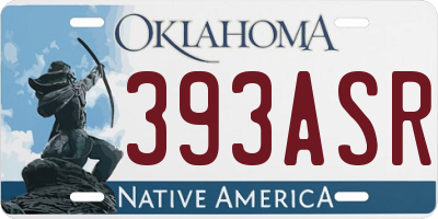 OK license plate 393ASR