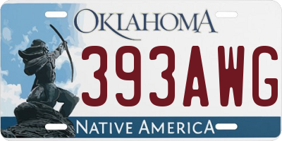 OK license plate 393AWG