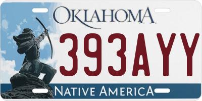 OK license plate 393AYY