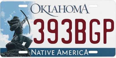 OK license plate 393BGP