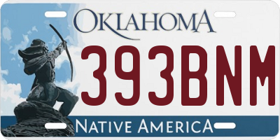 OK license plate 393BNM