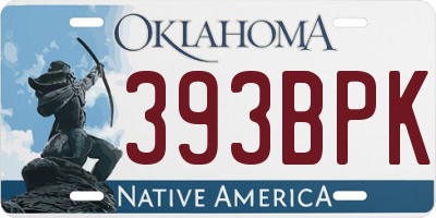 OK license plate 393BPK