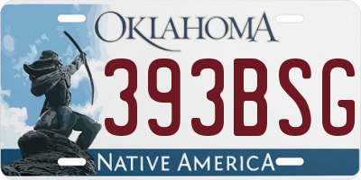 OK license plate 393BSG