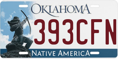 OK license plate 393CFN