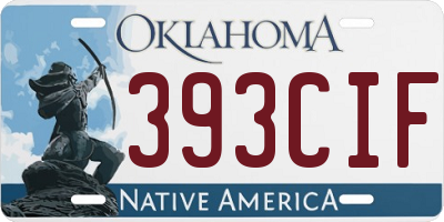 OK license plate 393CIF